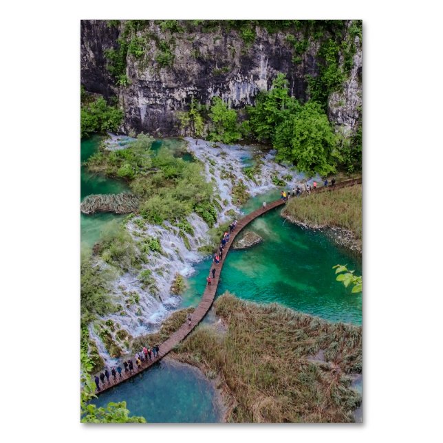 Tarjeta De Mesa Cascada de cascada del parque de lagos Plitvice (Anverso)