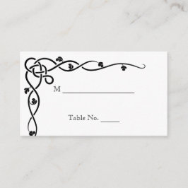 Tarjeta De Mesa Casillas de Boda de vino de Knot Corner Celtic neg