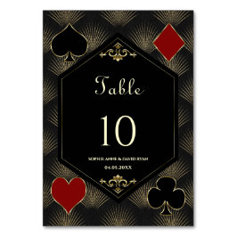 Tarjeta De Mesa Casino Gold Black Gatsby 1920s Gambling Wedding