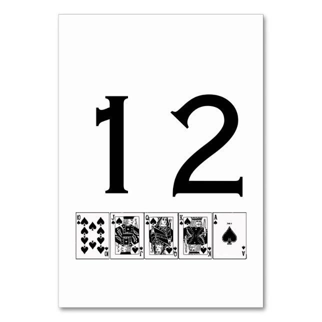 Tarjeta De Mesa Casino Night Poker Royal Straight Flush Spades (Anverso)