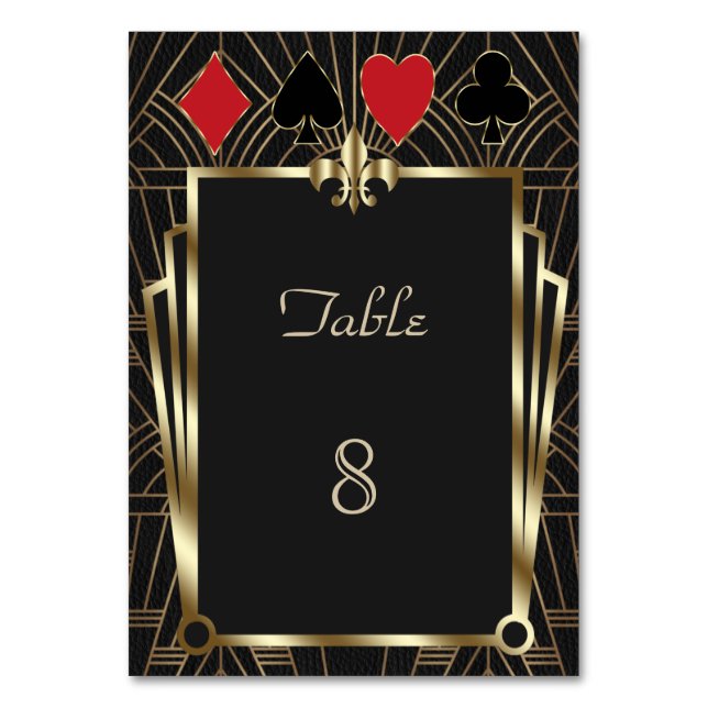 Tarjeta De Mesa Casino Royale Poker 40º Fiesta de cumpleaños (Reverso)