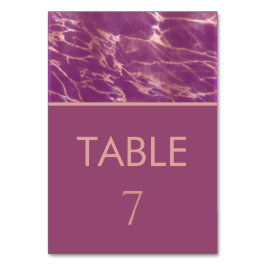 Tarjeta De Mesa Cassis rosa de mármol dorado romántico elegante