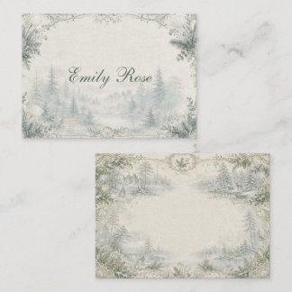 Tarjeta De Mesa Castillo Rococó Azul Hielo Tulipán Blanco Cena