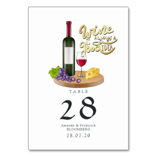 Tarjeta De Mesa Cata de Queso y Vino