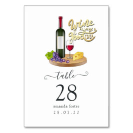 Tarjeta De Mesa Cata de vino de chica francesa
