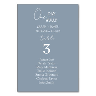 Tarjeta De Mesa Catálogo de asientos Boda Dusty Blue One Day Away