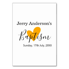 Tarjeta De Mesa Catholic baptism kids modern simple QR minimal