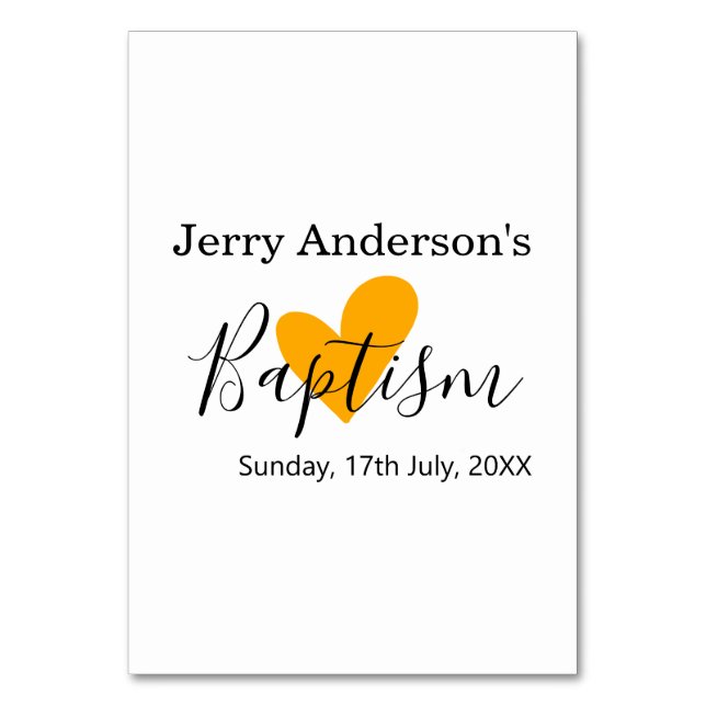 Tarjeta De Mesa Catholic baptism kids modern simple QR minimal (Anverso)