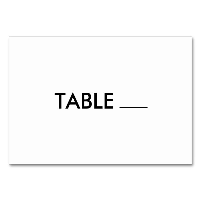 Tarjeta De Mesa Celda horizontal Número de tabla general (Anverso)