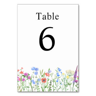 Tarjeta De Mesa Celebración de Baby Shower de Flor Silvestre Multi