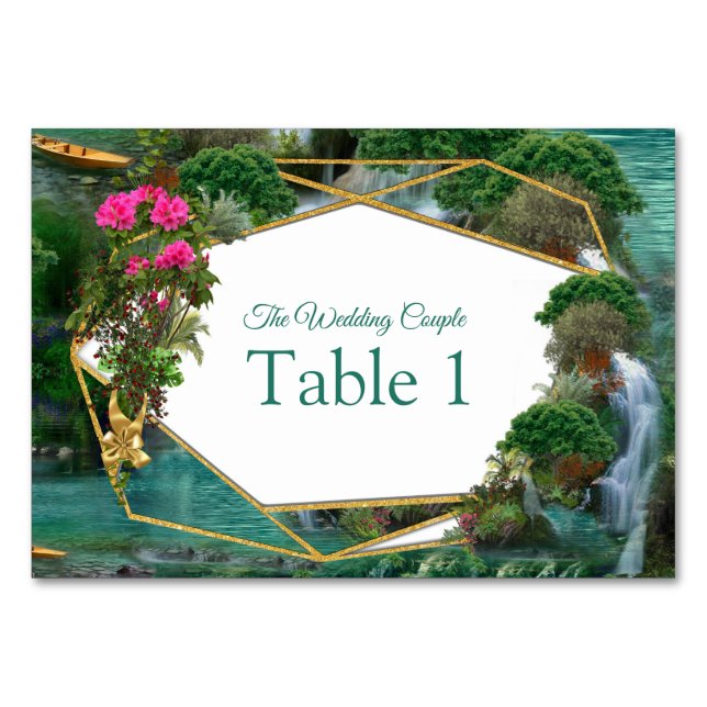 Tarjeta De Mesa Celebración en el mágico lago Fantasía (Anverso)