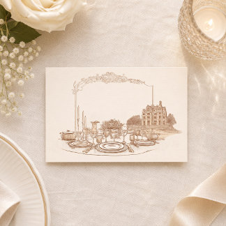 Tarjeta De Mesa Celebración en el Manor Personalizado