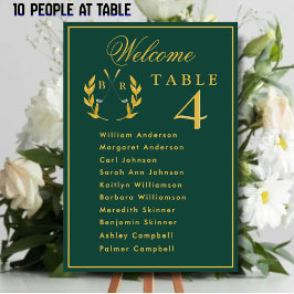 Tarjeta De Mesa Celebration Golf Wedding Seating 10 Guest Names