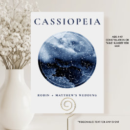 Tarjeta De Mesa Celeste, Cualquier Constelación Azul y Gris