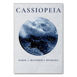Tarjeta De Mesa Celestial, cualquier constelación azul y plateado
