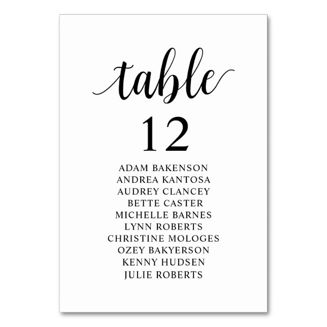 Tarjeta De Mesa Cena boda, carta de asientos para huéspedes modern (Anverso)