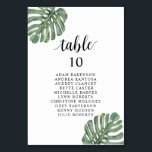Tarjeta De Mesa Cena boda, carta de asientos para los huéspedes de<br><div class="desc">Tarjeta de cartas de boda para la cena,  temática moderna de Monstera. Personalizar el texto y / o elimina y rellena con el tema de tu fiesta nupcial.</div>