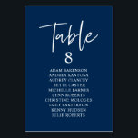 Tarjeta De Mesa Cena Boda Casual, Tabla De Asientos Para Los Huésp<br><div class="desc">Tarjeta de carta de la mesa de invitados para la cena boda,  guión azul moderno de la Marina informal. Personalizar el texto y / o elimina y rellena con el tema de tu fiesta nupcial.</div>