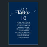 Tarjeta De Mesa Cena boda, gráfico de asientos de los invitados az<br><div class="desc">Tarjeta de carta de la mesa de boda para la cena,  escritura rústica moderna,  temática azul marino. Personalizar el texto y / o elimina y rellena con el tema de tu fiesta nupcial.</div>