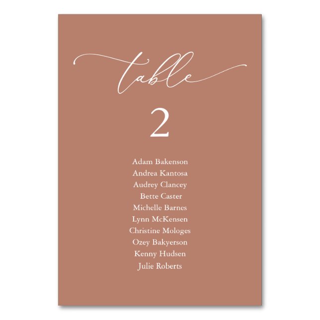 Tarjeta De Mesa Cena boda, mesa moderna de asientos para invitados (Anverso)