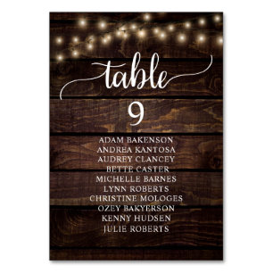 Tarjeta De Mesa Cena boda, Mesa Rústica De La Mesa