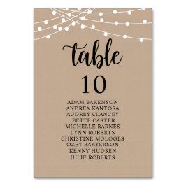 Tarjeta De Mesa Cena boda, Mesa Rústica De La Mesa