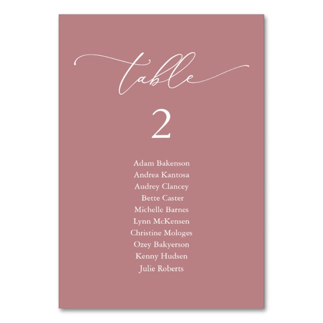 Tarjeta De Mesa Cena boda, moderna carta de asientos para invitado (Anverso)
