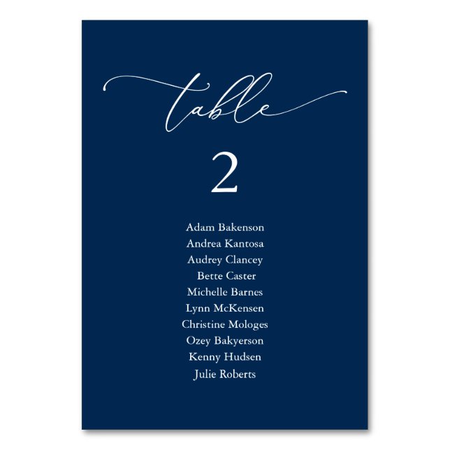 Tarjeta De Mesa Cena boda, moderna carta de asientos para invitado (Anverso)