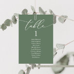 Tarjeta De Mesa Cena boda, moderna carta de asientos para invitado<br><div class="desc">Tarjeta de cartas de boda para la cena,  caligrafía romántica de estilo moderno con temática de verde salado. Personalizar el texto y / o elimina y rellena con el color coincidente de tu fiesta de boda.</div>