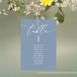 Tarjeta De Mesa Cena boda, moderna carta de asientos para invitado<br><div class="desc">Carta de cartas de boda para la cena,  caligrafía romántica contemporánea de estilo clásico con polvorientos tonos azules. Personalizar el texto y / o elimina y rellena con el color coincidente de tu fiesta de boda.</div>