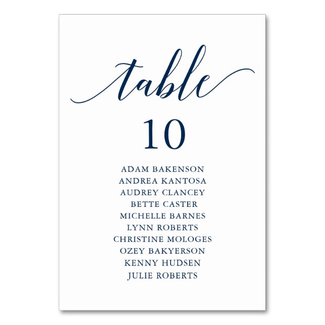 Tarjeta De Mesa Cena boda, moderna carta de asientos para invitado (Anverso)