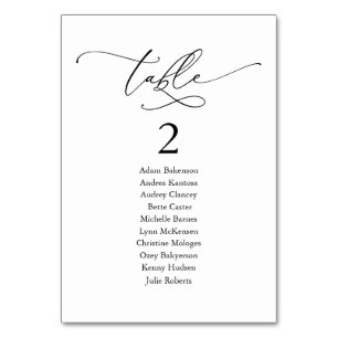 Tarjeta De Mesa Cena boda, moderna carta de asientos y