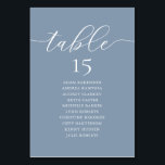 Tarjeta De Mesa Cena boda, Rótulo de invitados románticos,<br><div class="desc">Tarjeta de tabla de mesa de boda para la cena,  decoración moderna de estilo Romance Dusty Blue. Personalizar el texto y / o elimina y rellena con el tema de tu fiesta nupcial.</div>