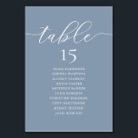 Tarjeta De Mesa Cena boda, Rótulo de invitados románticos,<br><div class="desc">Tarjeta de tabla de mesa de boda para la cena,  decoración moderna de estilo Romance Dusty Blue. Personalizar el texto y / o elimina y rellena con el tema de tu fiesta nupcial.</div>