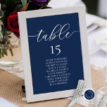 Tarjeta De Mesa Cena boda, Rótulo de invitados románticos,<br><div class="desc">Carta de cartas de boda para la cena,  temática azul de la Marina Romance moderna. Personalizar el texto y / o elimina y rellena con el tema de tu fiesta nupcial.</div>
