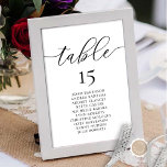 Tarjeta De Mesa Cena boda, Rótulo de invitados románticos,<br><div class="desc">Tarjeta de cartas de boda para la cena,  decoración moderna de estilo negro y blanco. Personalizar el texto y / o elimina y rellena con el tema de tu fiesta nupcial.</div>