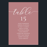 Tarjeta De Mesa Cena boda, Rótulo de invitados románticos,<br><div class="desc">Tarjeta de carta de mesa de boda para la cena,  temática moderna de Rosa Romance. Personalizar el texto y / o elimina y rellena con el tema de tu fiesta nupcial.</div>