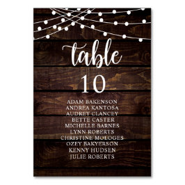 Tarjeta De Mesa Cena boda, Rústico Cuadro De Asientos Para Los Hué