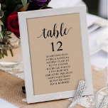 Tarjeta De Mesa Cena boda, Rústico Cuadro De Asientos Para Los Hué<br><div class="desc">Tarjeta De Tabla De Mesa De Comensales Para La Cena boda,  Guión Rústico Moderno,  Fondo De Kraft Marrón. Personalizar el texto y / o elimina y rellena con el tema de tu fiesta nupcial.</div>