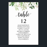 Tarjeta De Mesa Cena boda, Sillones, Verdor<br><div class="desc">Bienvenido a sus huéspedes con esta elegante tarjeta de la tabla de asientos en un magnífico tema de vegetación. Estas tarjetas son imprescindibles para cualquier boda o evento que requiera asientos asignados. Con su diseño minimalista y elegante, la tarjeta gráfica con número de asientos cuenta con un hermoso ilustracion acuático...</div>