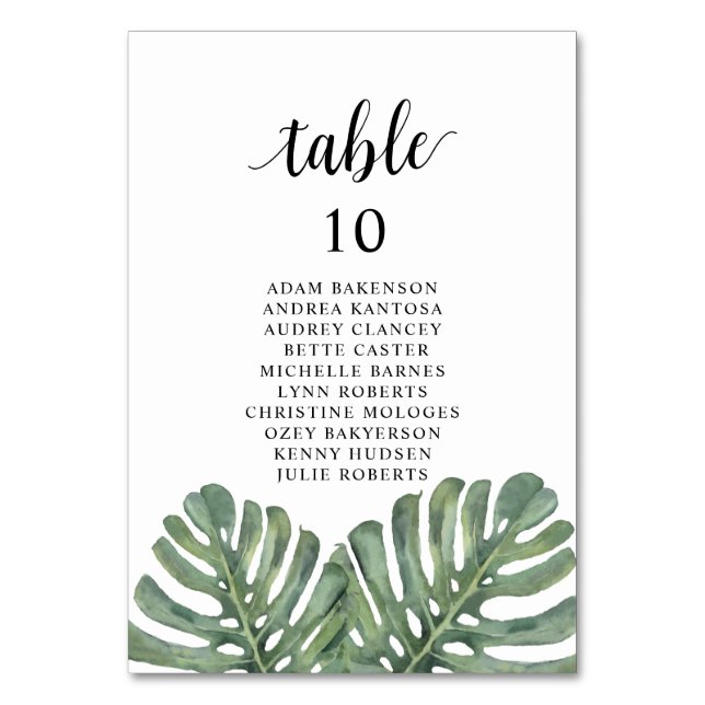 Tarjeta De Mesa Cena boda, solapa de asientos de invitados monster (Anverso)