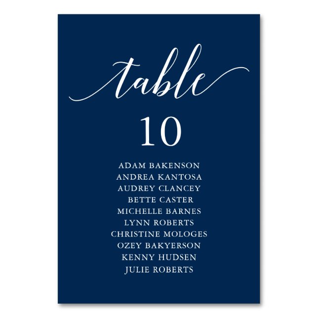Tarjeta De Mesa Cena boda, tabla de asientos modernos para invitad (Anverso)