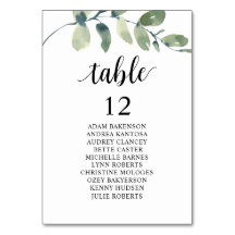 Cena boda, tabla de asientos para los huéspedes de