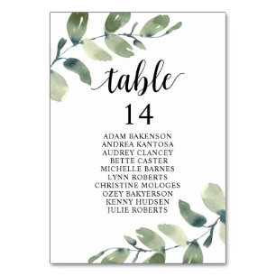 Tarjeta De Mesa Cena boda, tabla de asientos para los huéspedes de