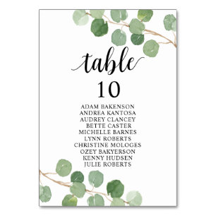 Tarjeta De Mesa Cena boda, tabla de asientos para los huéspedes de