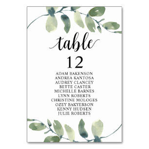 Tarjeta De Mesa Cena boda, tabla de asientos para los huéspedes de