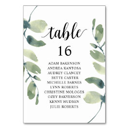 Tarjeta De Mesa Cena boda, tabla de asientos para los huéspedes de