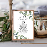 Tarjeta De Mesa Cena boda, tabla de asientos T para los huéspedes<br><div class="desc">Tarjeta de carta de mesa para los huéspedes de la cena boda,  temática moderna de Eucalyptus. Personalizar el texto y / o elimina y rellena con el tema de tu fiesta nupcial.</div>