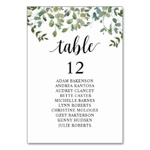 Tarjeta De Mesa Cena de Boda, Plano de Asientos de los Invitados, 