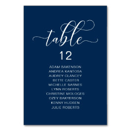 Tarjeta De Mesa Cena elegante de bodas, carta de asientos para inv
